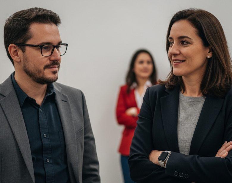 Editorial-style poster promoting akane-banashi, blending Rakugo performance imagery with a Brazilian urban backdrop.