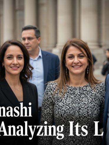 Editorial-style poster promoting akane-banashi, blending Rakugo performance imagery with a Brazilian urban backdrop.