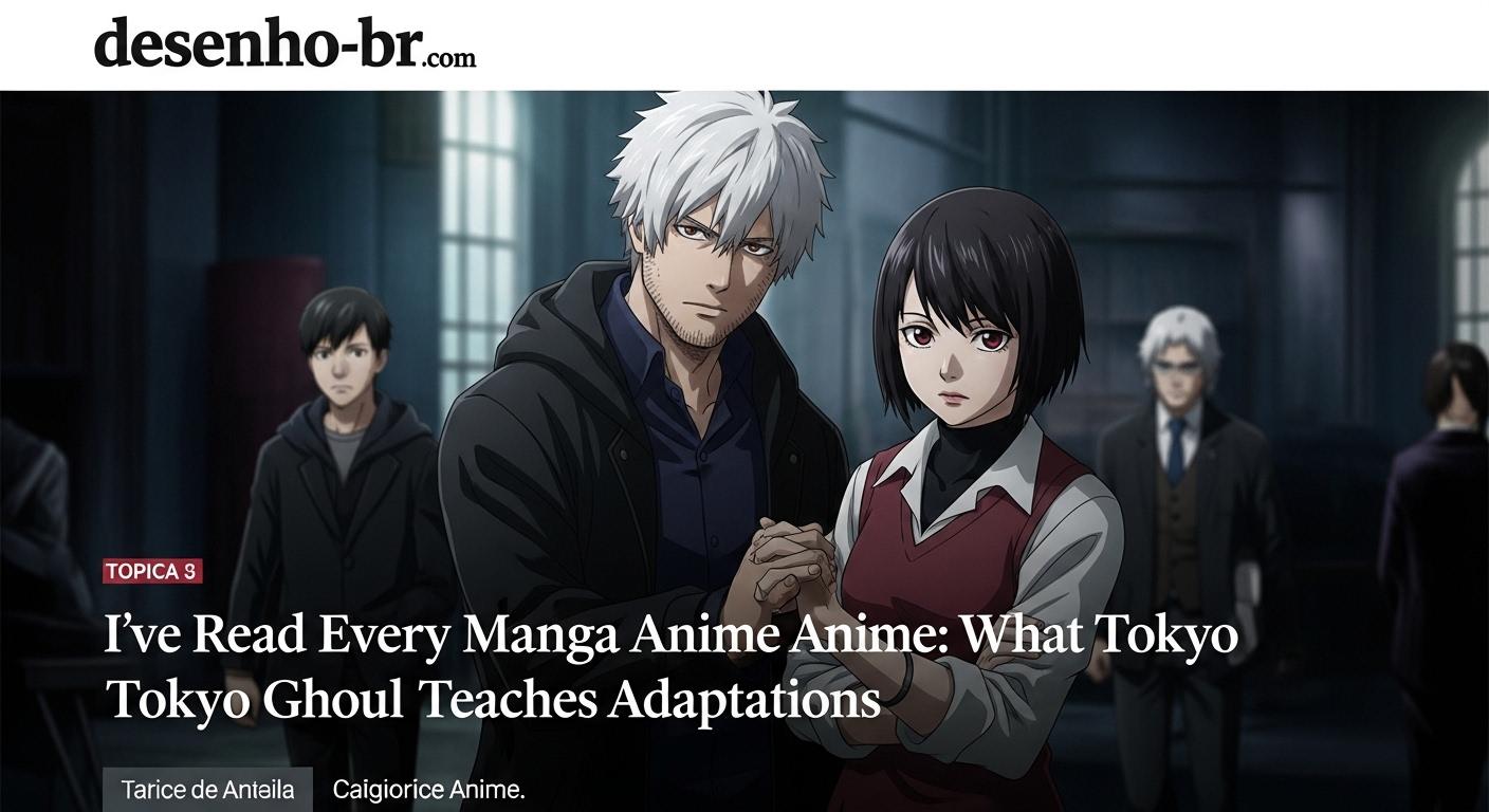 Side-by-side manga and anime comparison image for Tokyo Ghoul, editorial style.