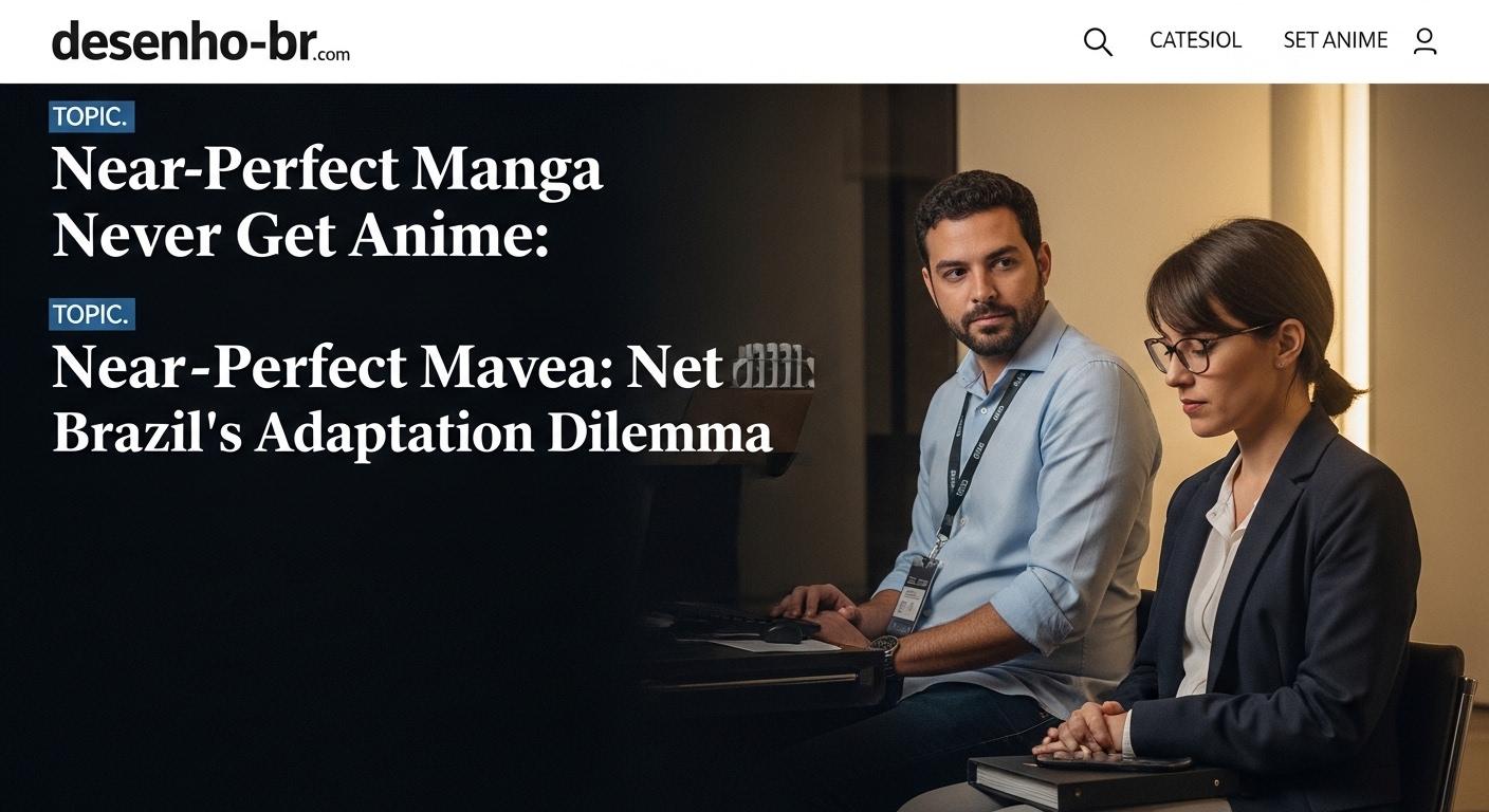 Brazilian anime editor at desk with manga and monitor analyzing adaptation trends