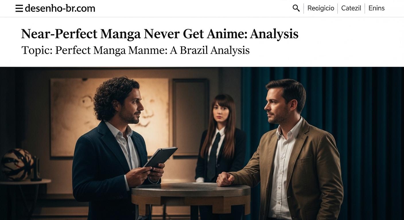 Editorial collage of manga and anime adaptation signals in Brazil