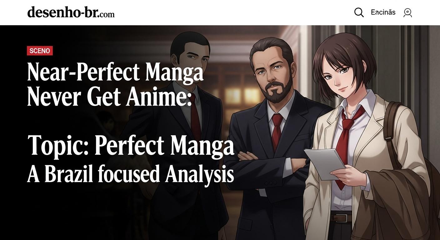 Editorial illustration of manga vs. anime adaptation decision in a Brazilian context