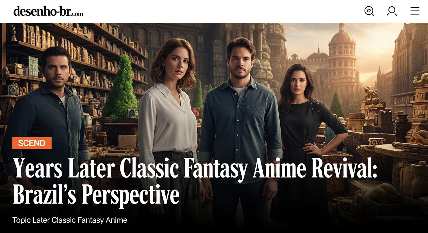 Brazilian anime fans discussing a revived classic fantasy series in a contemporary setting.