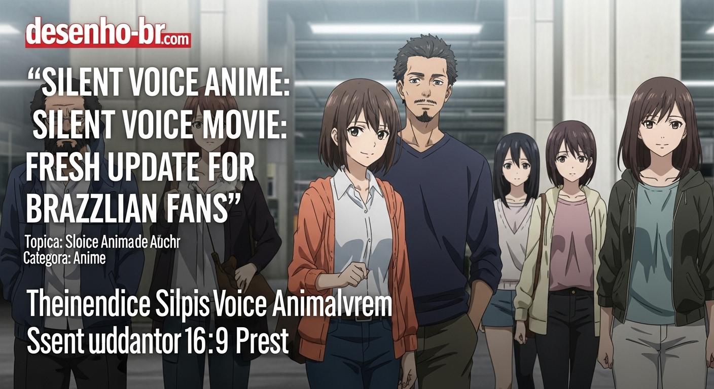 Poster for Silent Voice Anime Movie with rain-soaked city background and two main characters in muted tones.