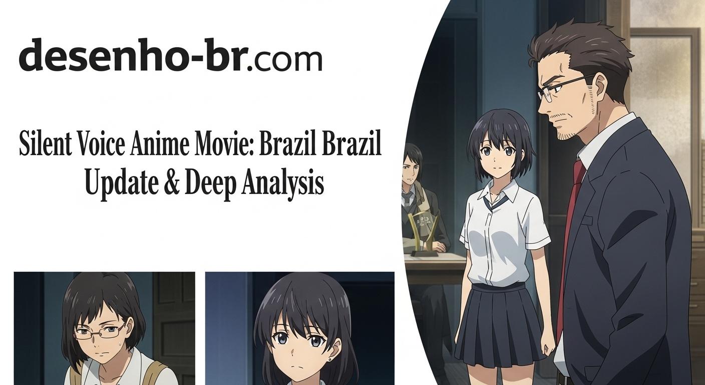 Poster concept for Silent Voice Anime Movie featuring a thoughtful character and Brazil-inspired color accents.