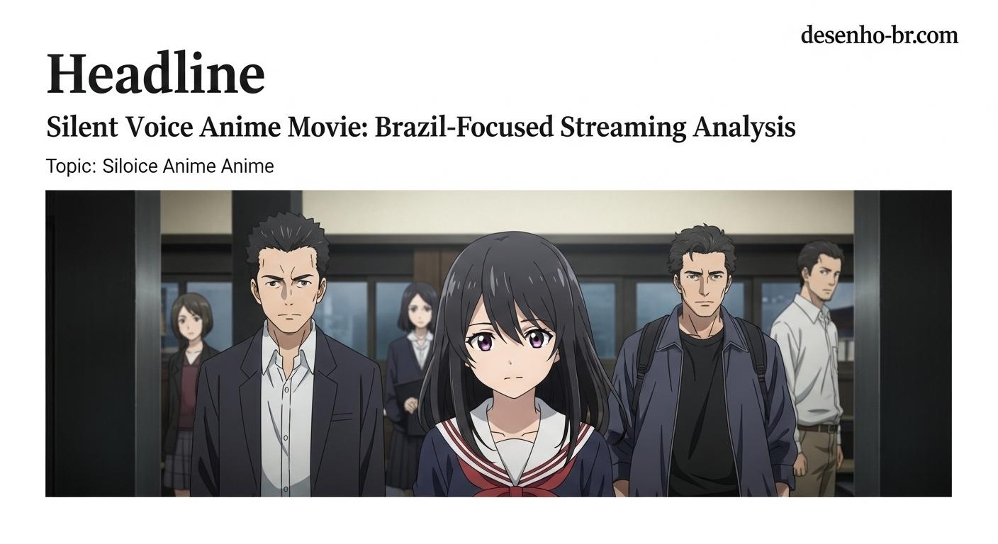 Poster art for Silent Voice Anime Movie featuring the main characters in a contemplative, rain-drenched city scene.