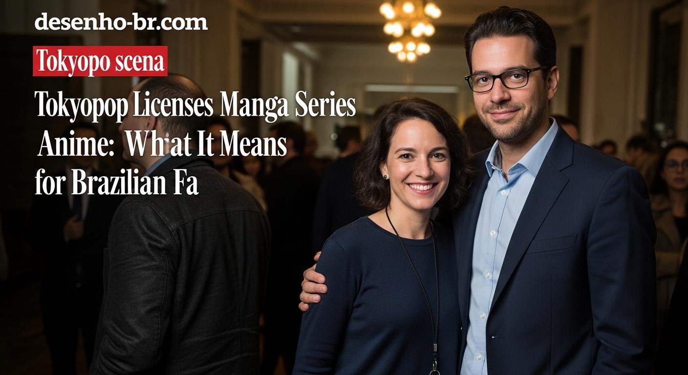 Editorial collage of LoveLove manga volumes and a Brazilian urban backdrop signaling new Tokyopop licensing in Brazil