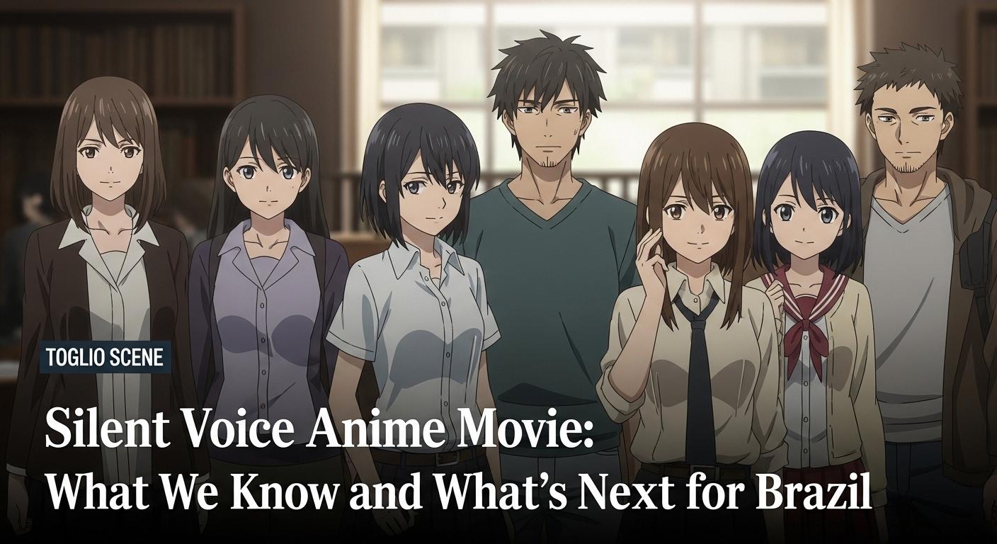 Brazilian news desk analyzing the Silent Voice Anime Movie with Crunchyroll branding on monitors.