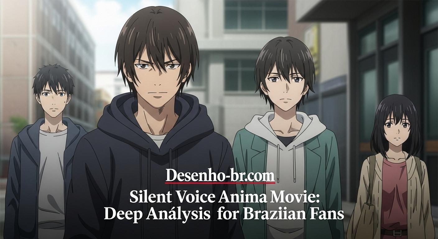 Somber anime poster representing Silent Voice with Brazil-themed color accents